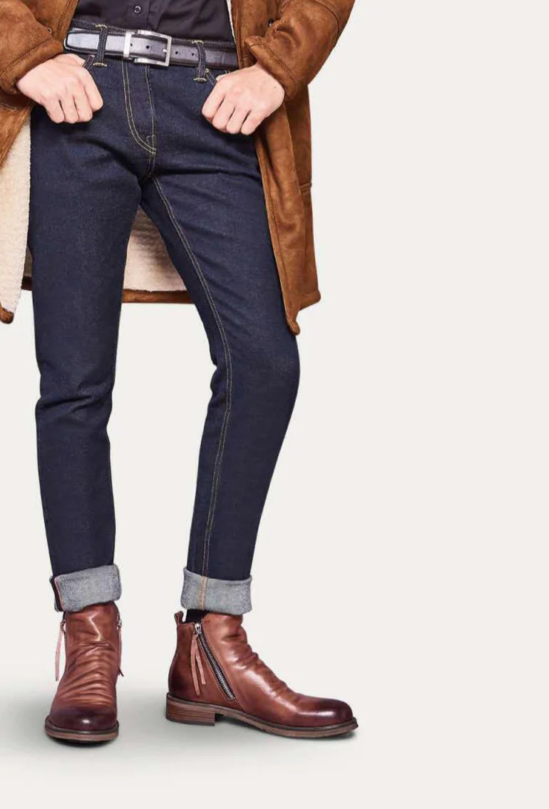 Bottes en cuir pour hommes avec semelle antidérapante et design élégant, parfaites pour l'automne – Image 7
