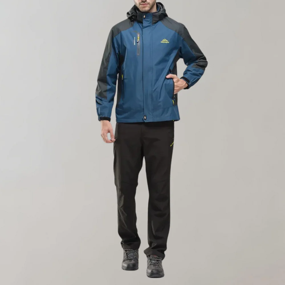 Veste d'extérieur Softshell pour hommes avec capuche, membrane coupe-vent, finition déperlante et doublure chaude pour l'automne – Image 9