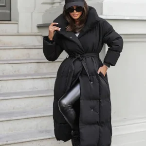 Manteau long élégant ceinturé pour femme Mellody – Mélange de laine de qualité supérieure