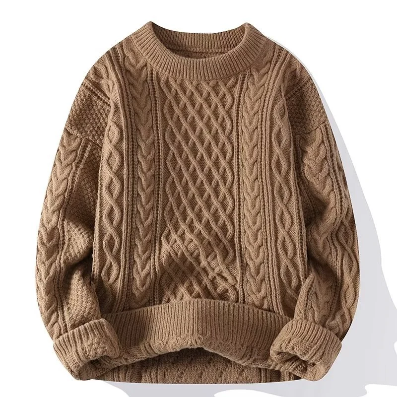 Pull en laine à mailles torsadées pour hommes – Image 4