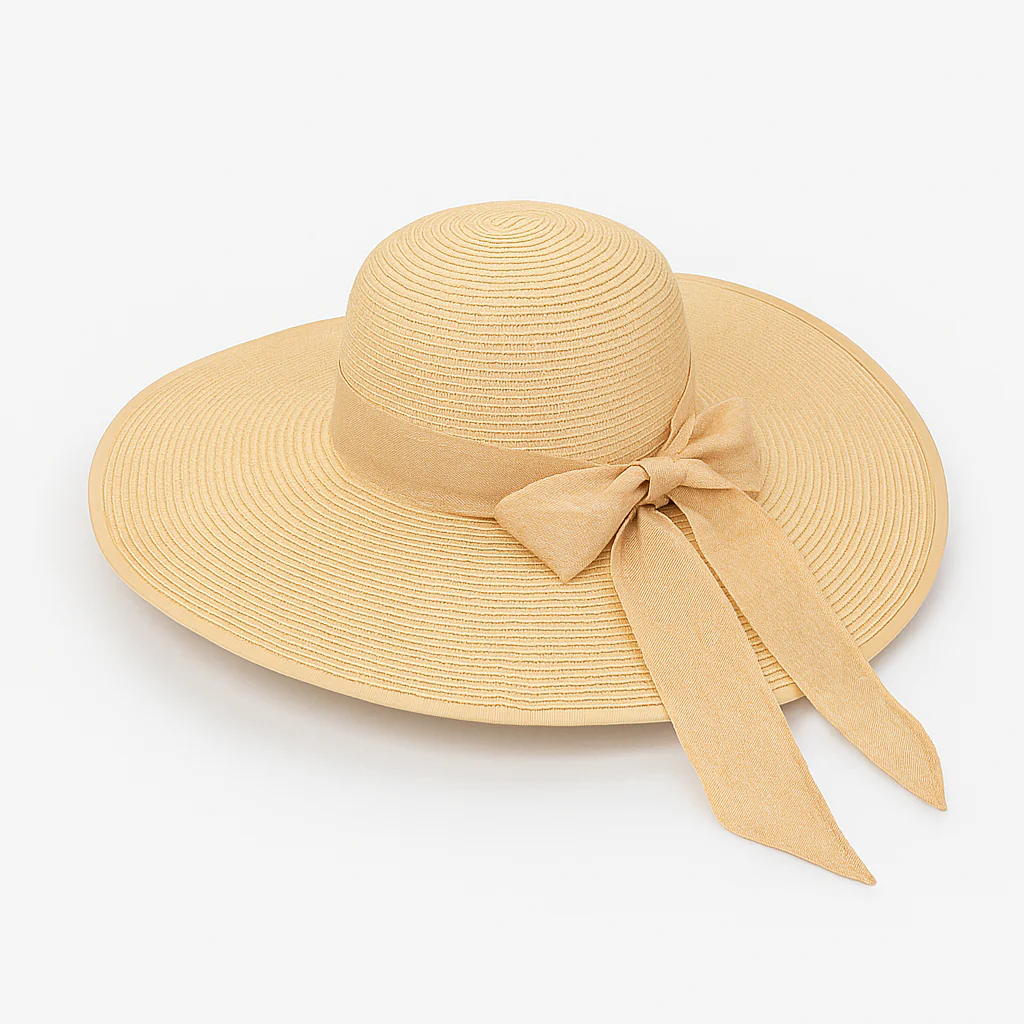 Chapeau de Plage Femme en Paille avec Large Bord – Image 2