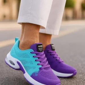 Chaussures de sport femme en maille respirante violettes