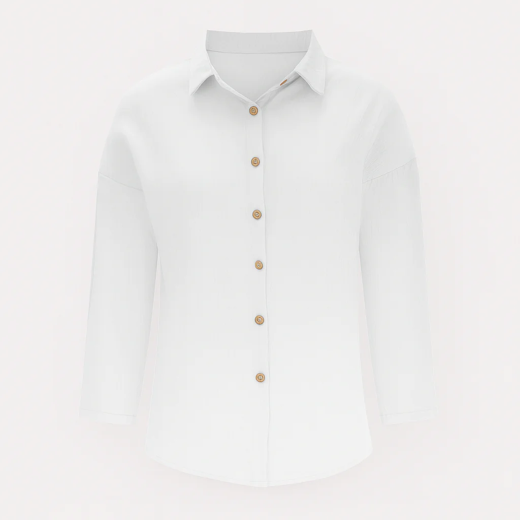 Chemise légère pour dames avec fermeture à boutons, idéale pour l'automne – Image 3