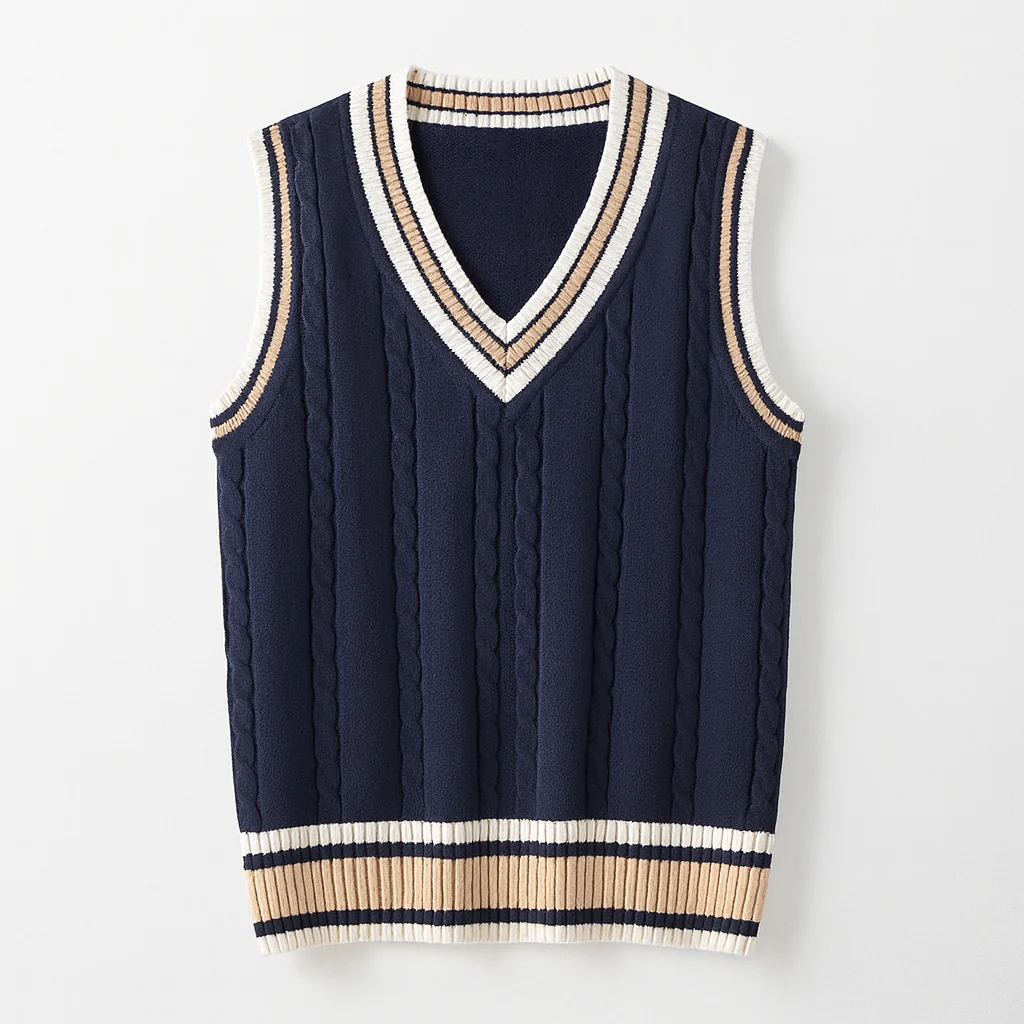 Christof - Pull en tricot sans manches à col en V pour hommes – Image 5