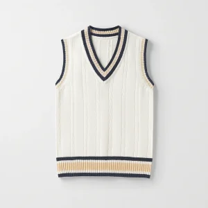 Christof - Pull en tricot sans manches à col en V pour hommes