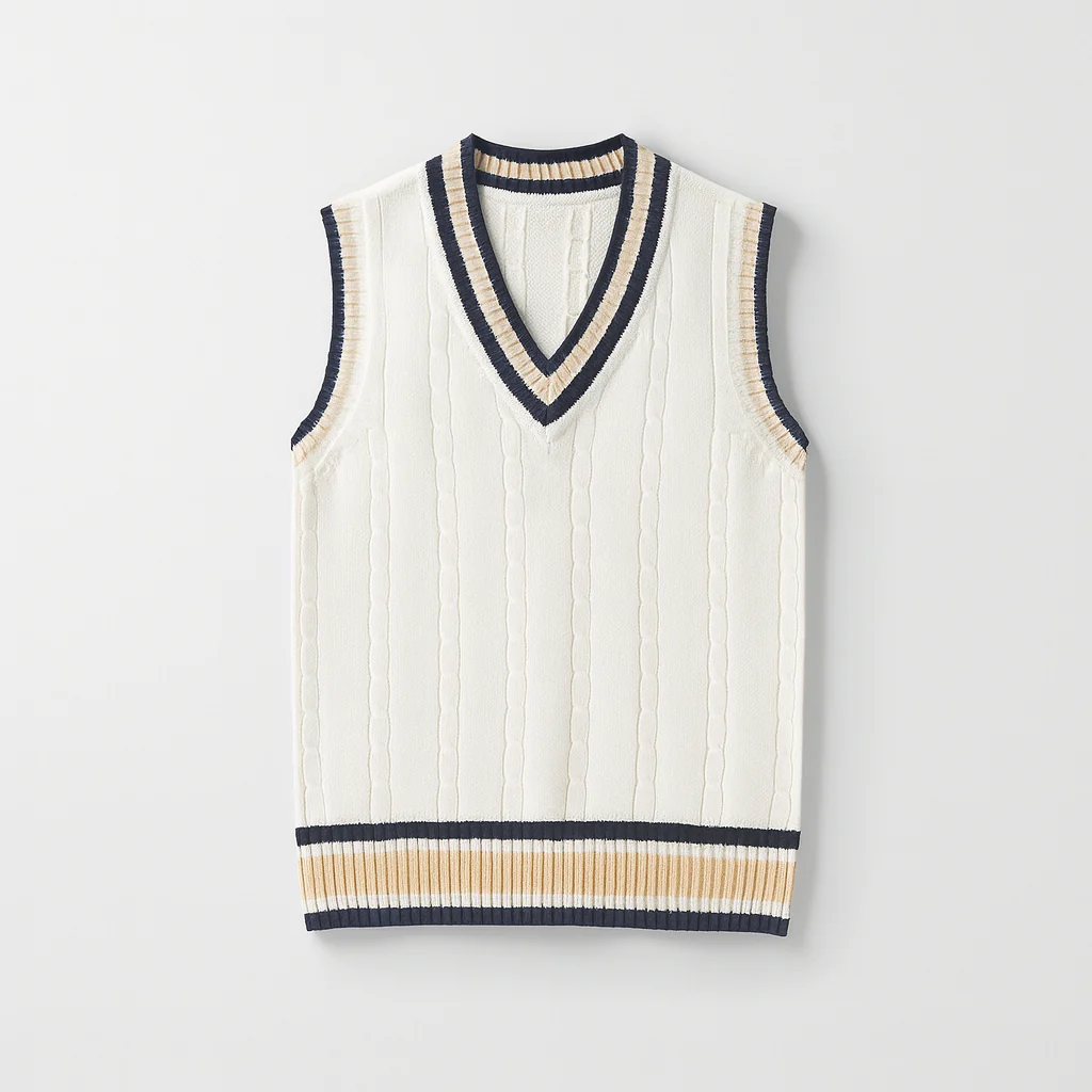 Christof - Pull en tricot sans manches à col en V pour hommes