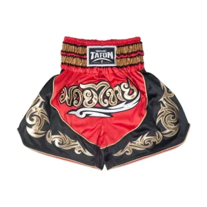 SHORT DE BOXE THAI | TAFON BLACK & RED