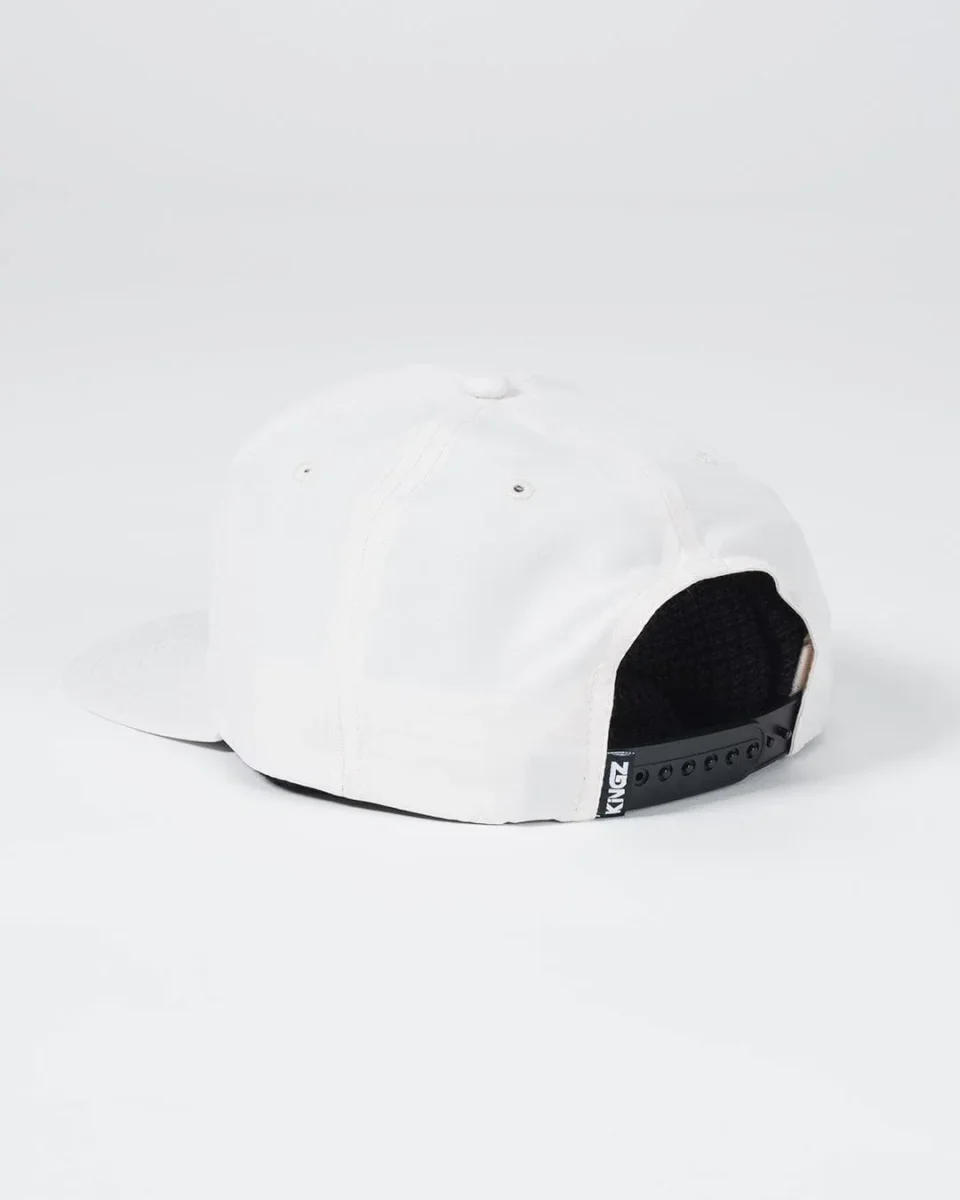 Crown Patch 5-Panel Strapback Hat - Natural – Image 5