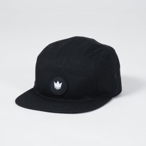 Crown Patch Strapback Hat - Black