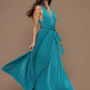 Prestance duck blue dress