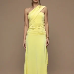Robe écharpe Fatale jaune
