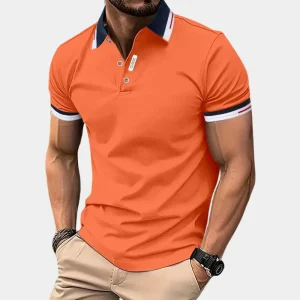 Arman | Polo orange sportif pour hommes pour les occasions décontractées et sportives