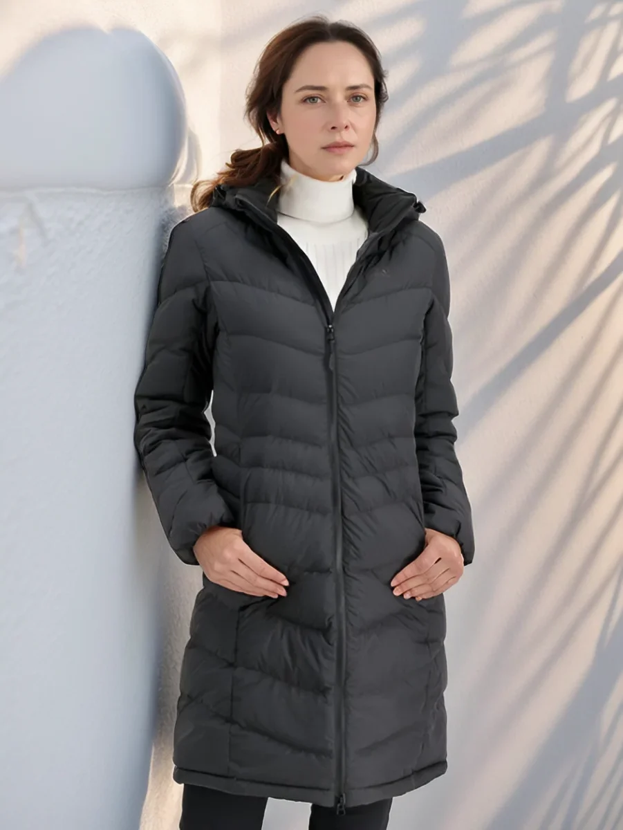 Eva Long Quilted Jacket - Chaude, légère, déperlante et idéale pour l'hiver – Image 9