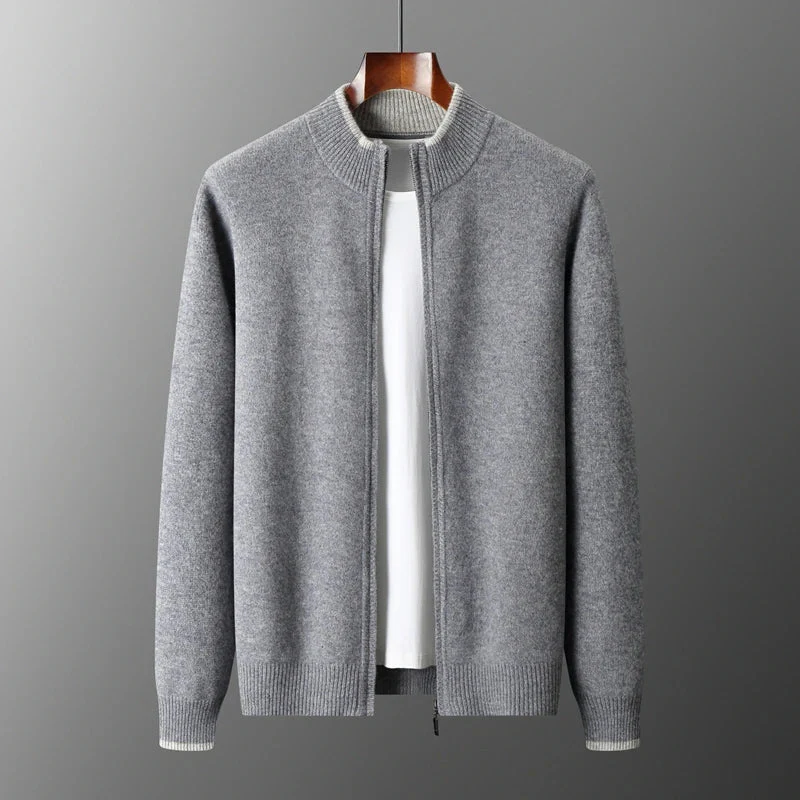 Veste zippée en cachemire pour hommes Chaude et élégante - Parfaite pour l'automne – Image 7