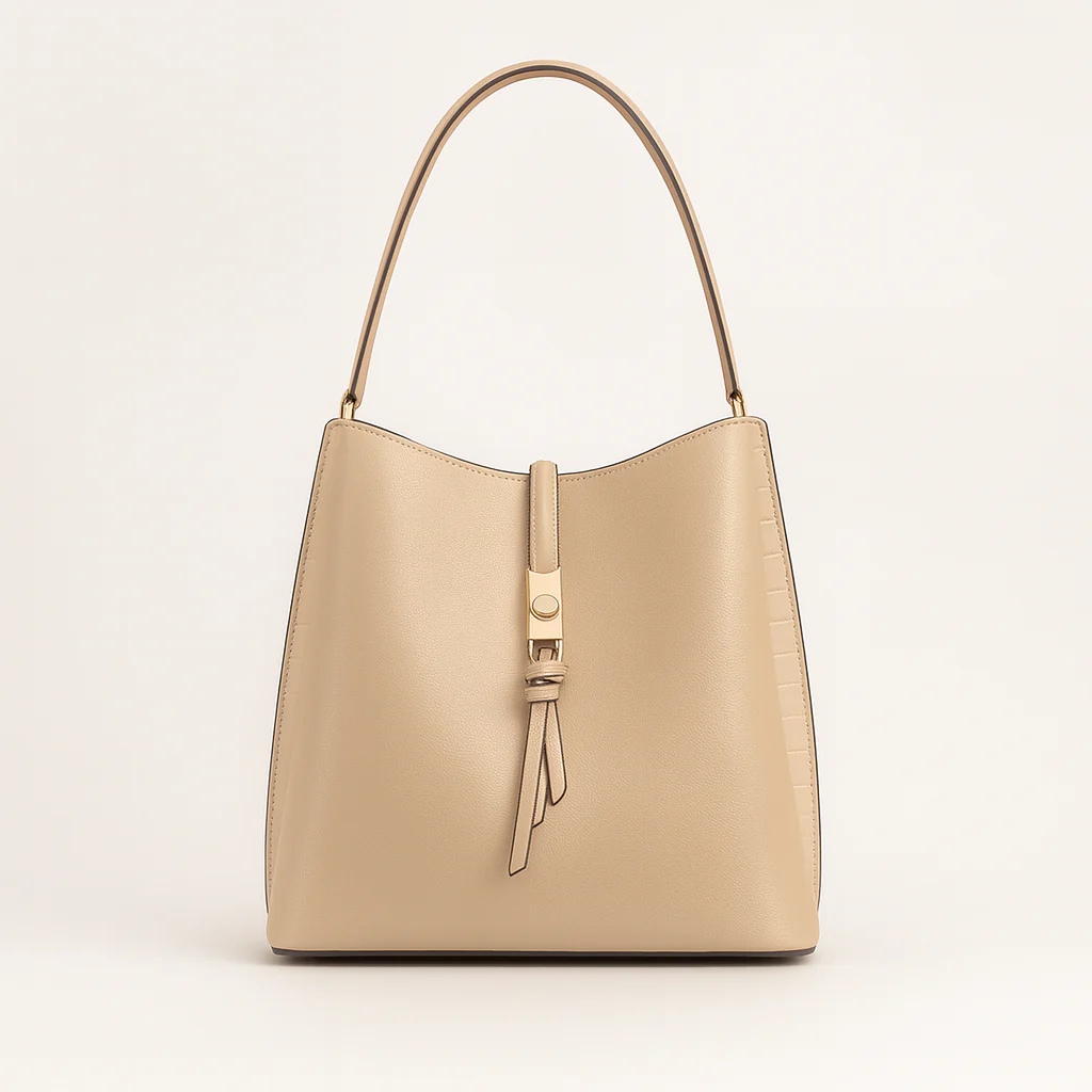 Femme - Sac à main hobo - Insertions en croco - Style chic – Image 2