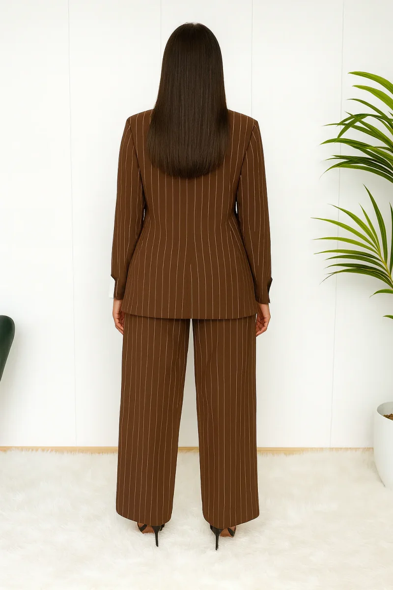 Tailleur femme rayé – Ensemble pantalon & veste élégant – Image 7