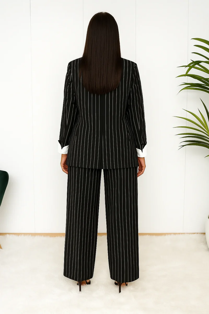 Tailleur femme rayé – Ensemble pantalon & veste élégant – Image 6