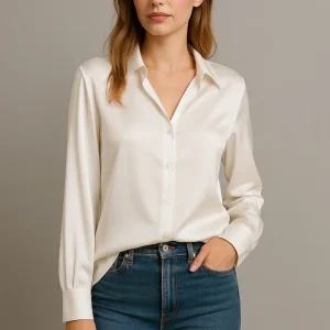 Fifine | Chemise en soie pour femme | Élégante, luxueuse & polyvalente | Parfaite pour l'automne