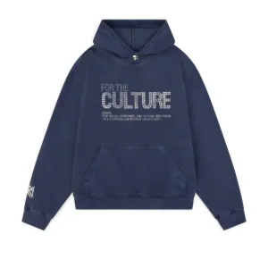Sweat à Capuche Bleu avec Imprimé "For the Culture"