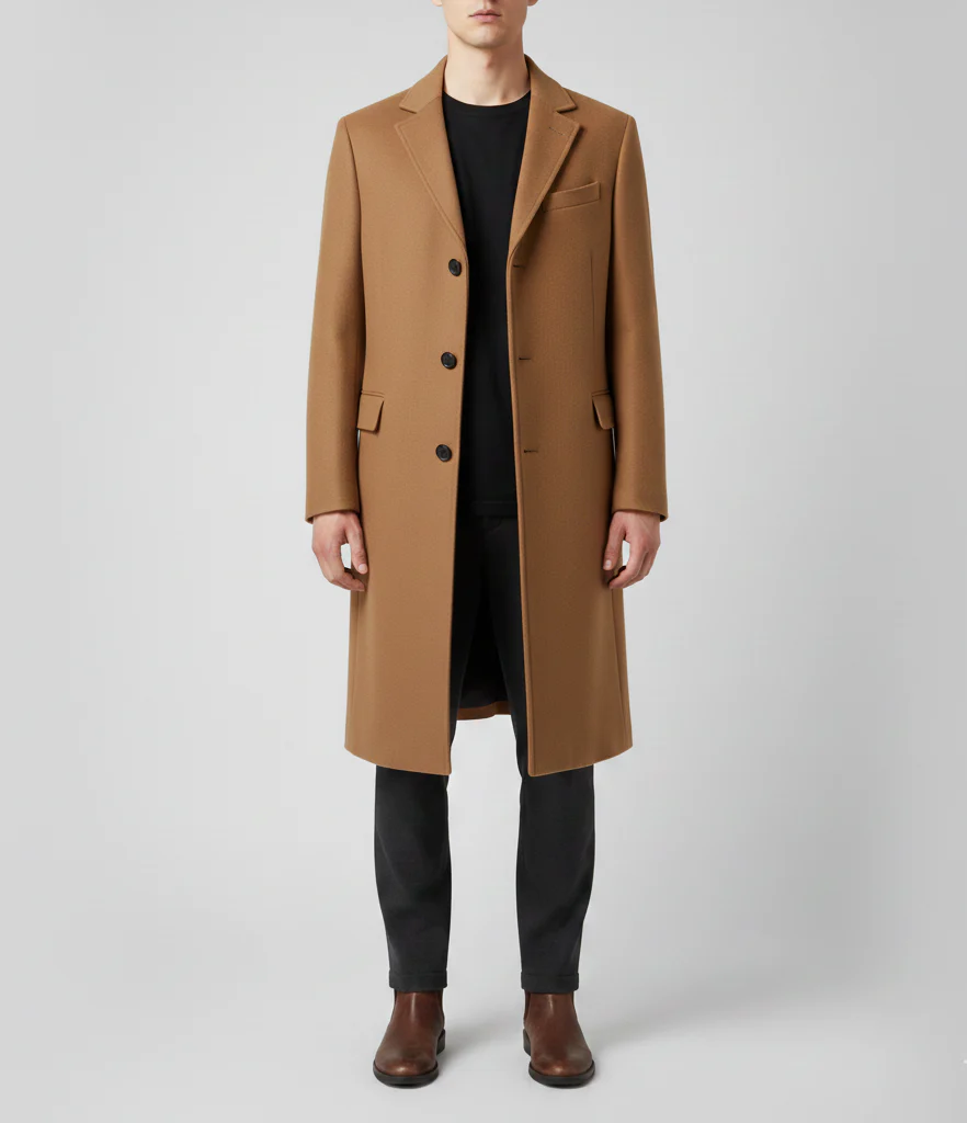 Manteau élégant en laine slim fit pour homme – Image 6