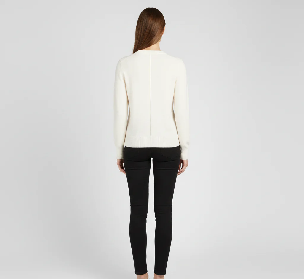 Pull femme en cachemire doux à col rond – Image 4