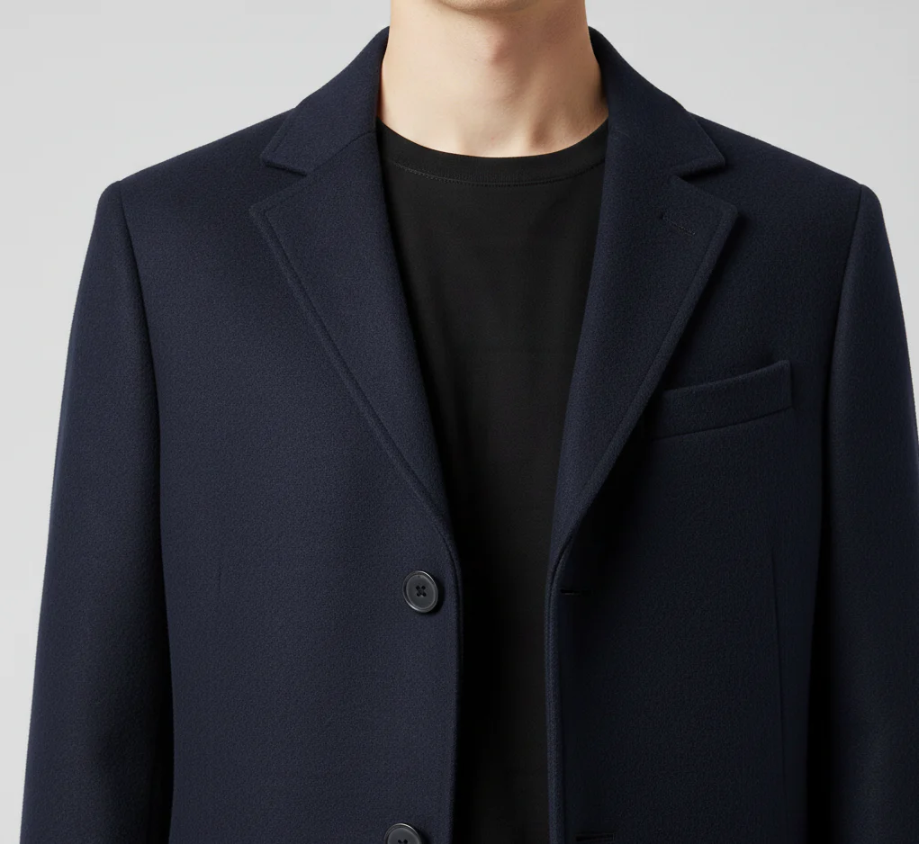Manteau élégant en laine slim fit pour homme – Image 5