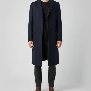 Manteau élégant en laine slim fit pour homme