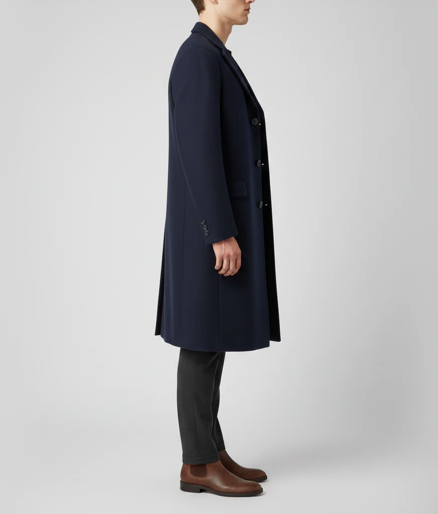 Manteau élégant en laine slim fit pour homme – Image 3