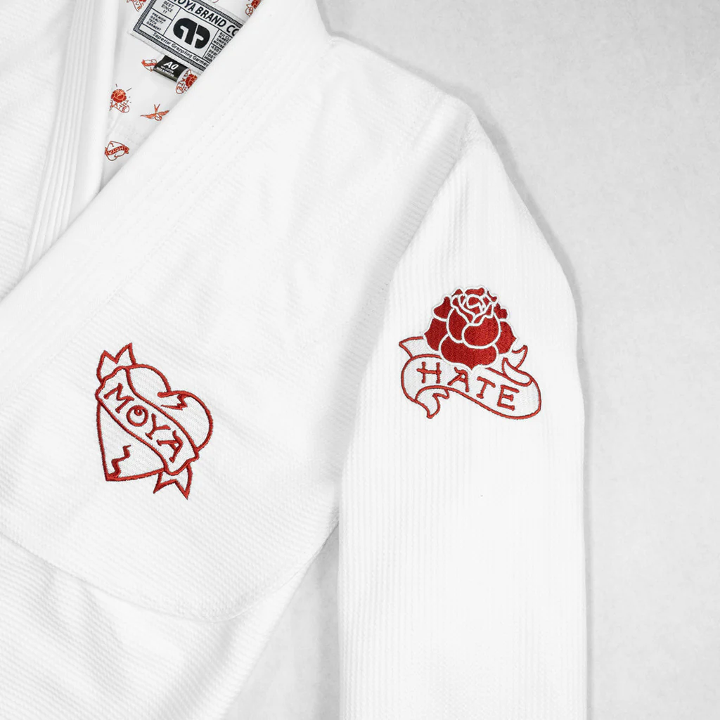 Kimono BJJ ( Gi) Moya Brand Love X Hate- Blanco – Image 6