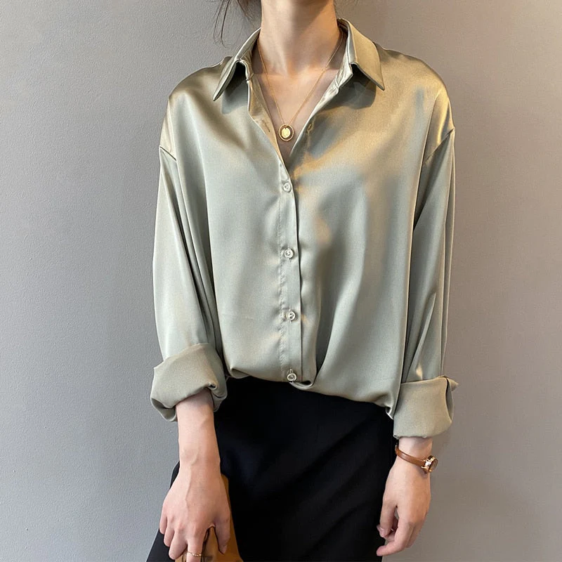 Blouse en soie luxueuse pour femme – haut en soie élégant d'inspiration vintage – Image 3
