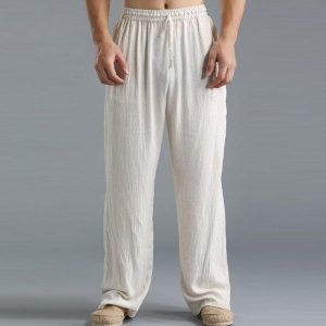 Pantalon homme coton léger coupe ample respirant pour l’été