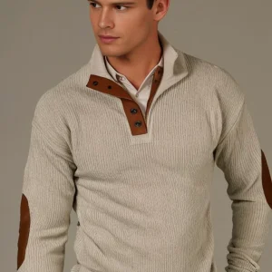Classique | Pull tricoté pour hommes avec motif côtelé - Édition Automne