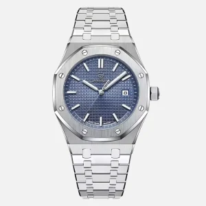 Elégante montre-bracelet pour homme 41mm avec boîtier en acier inoxydable