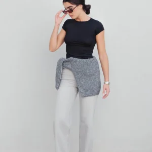 Jean Large Gris Taille Mi-Haute