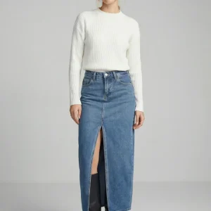 Jupe longue en jean avec fente