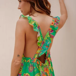 Robe Cabrelle imprimé vert