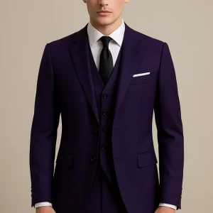 Costume tailleur 3 pièces pour hommes, violet - Ensemble Classique Automne