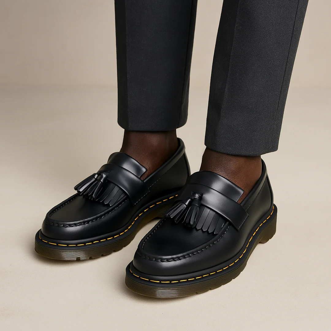 Mocassins en cuir marron pour hommes avec détails à glands - Mocassins confortables à enfiler pour une tenue décontractée ou habillée – Image 2