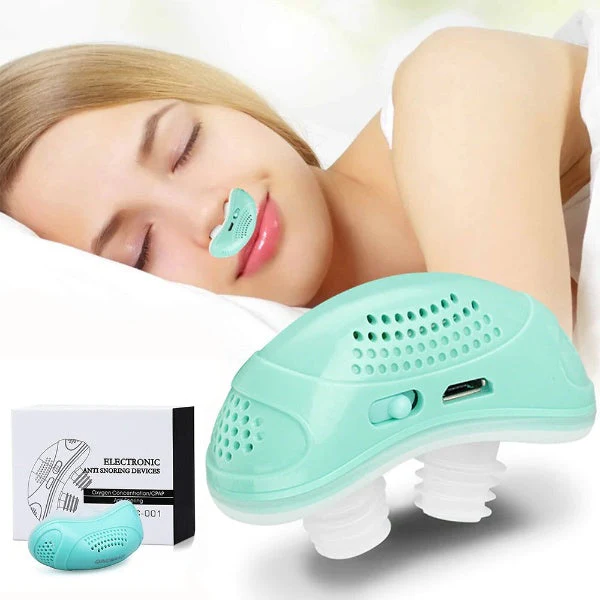 Micro appareil CPAP pour l'apnée du sommeil - Appareil portable anti-ronflement sans masque, vert clair et silencieux – Image 2