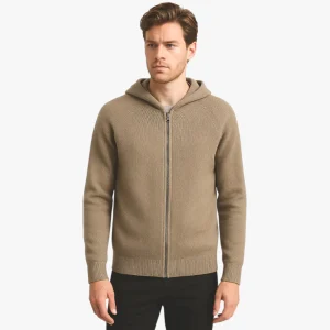 Justin | Hoodie zippé en cachemire pour homme décontracté