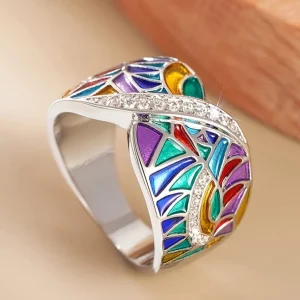 Bague en Argent Colorée