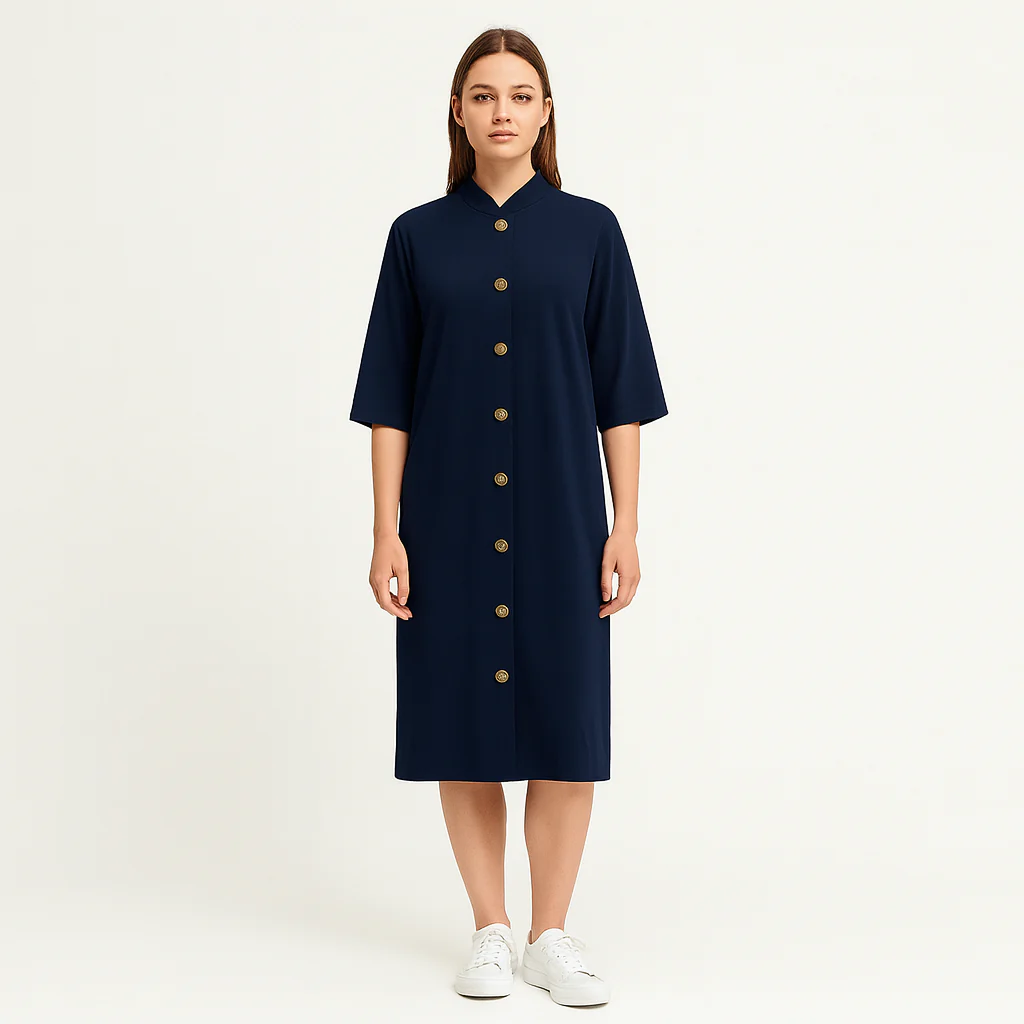 Nora - robe midi simple et décontractée pour femme, idéale pour l'automne – Image 7