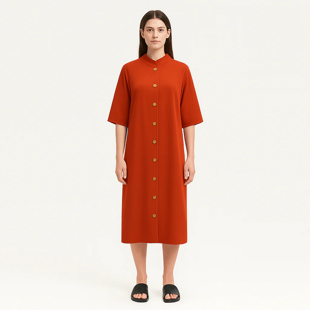 Nora - robe midi simple et décontractée pour femme, idéale pour l'automne – Image 8