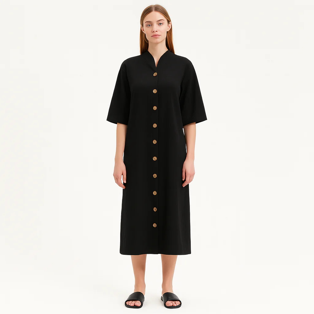 Nora - robe midi simple et décontractée pour femme, idéale pour l'automne – Image 9