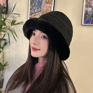 Femmes Bonnet en fourrure douillet et élégant