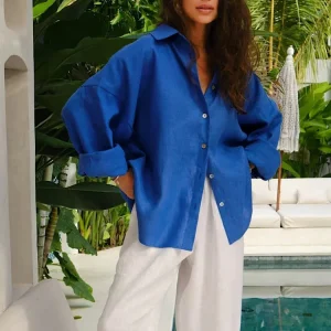 Blouse à Volants à Manches Longues