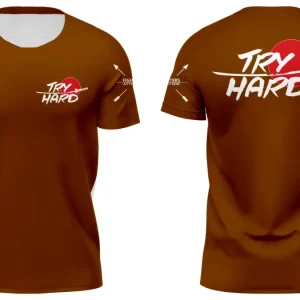 Rashguard Try Hard Manga Corta- Marrón