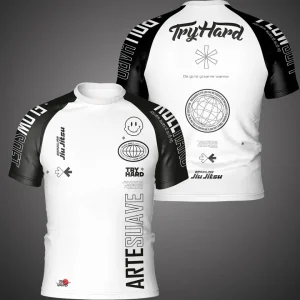 V2 Rashguard Try Hard Millenium White