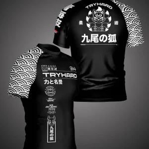 V2 Rashguard Try Hard Kyubi Black