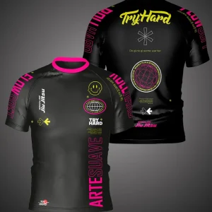 V2 Rashguard Try Hard Millenium Black Pink